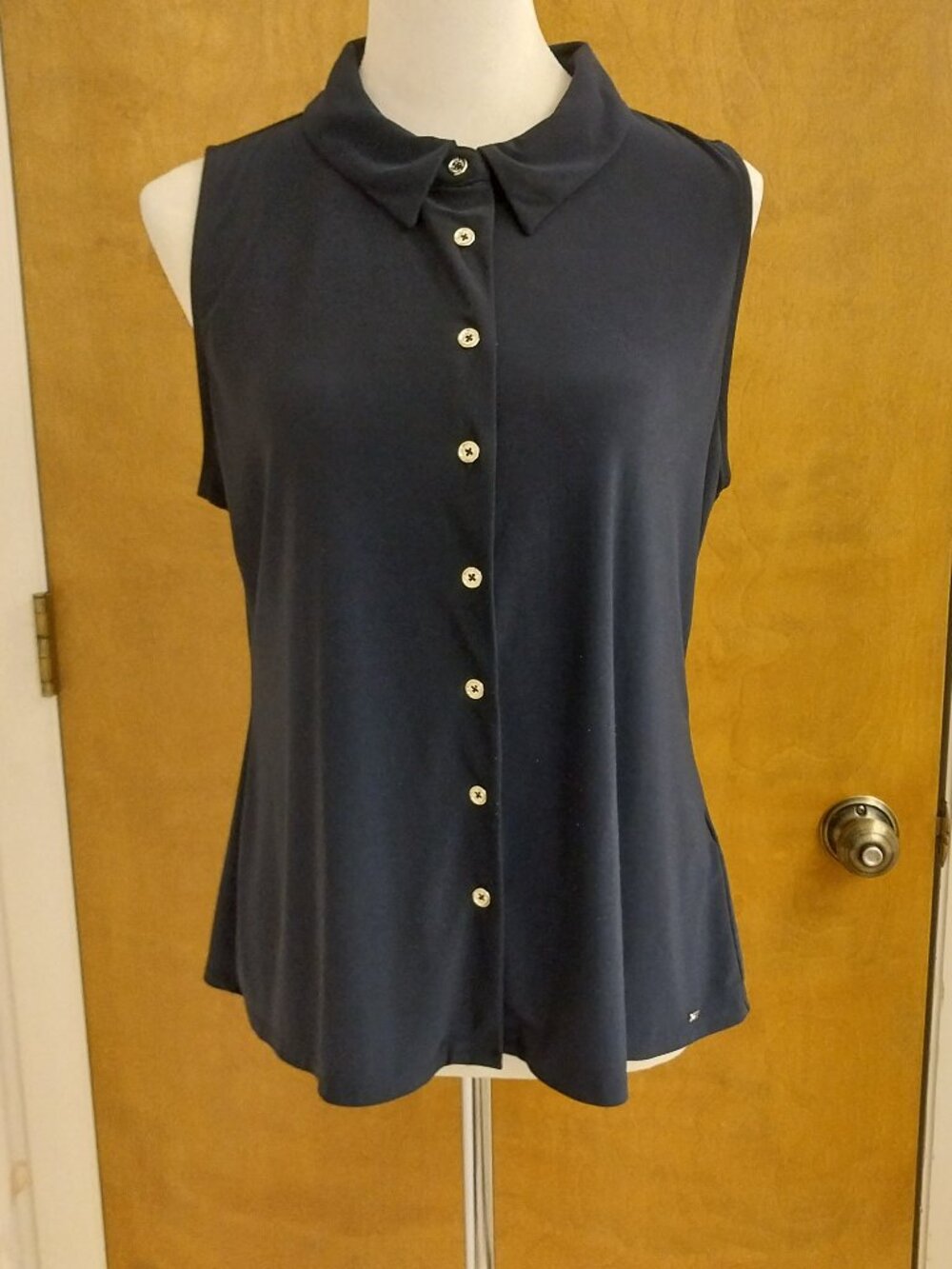 TOMMY HILFIGER NAVY BLUE SIZE L SLEEVELESS TOP